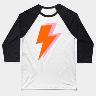 Preppy Pink and Orange Lightning Bolts Baseball T-Shirt